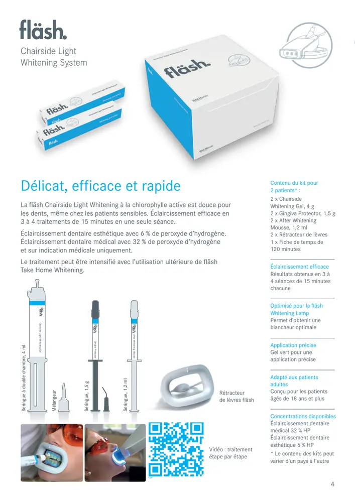 fläsh Chairside Light Whitening System - documentation officielle du blanchiment fläsh